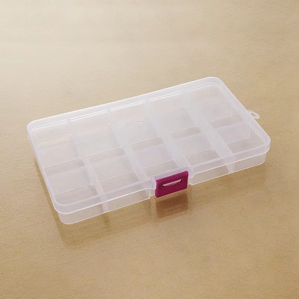 Transparent 15 Removable Section Compartment Organiser Box Plastic divider